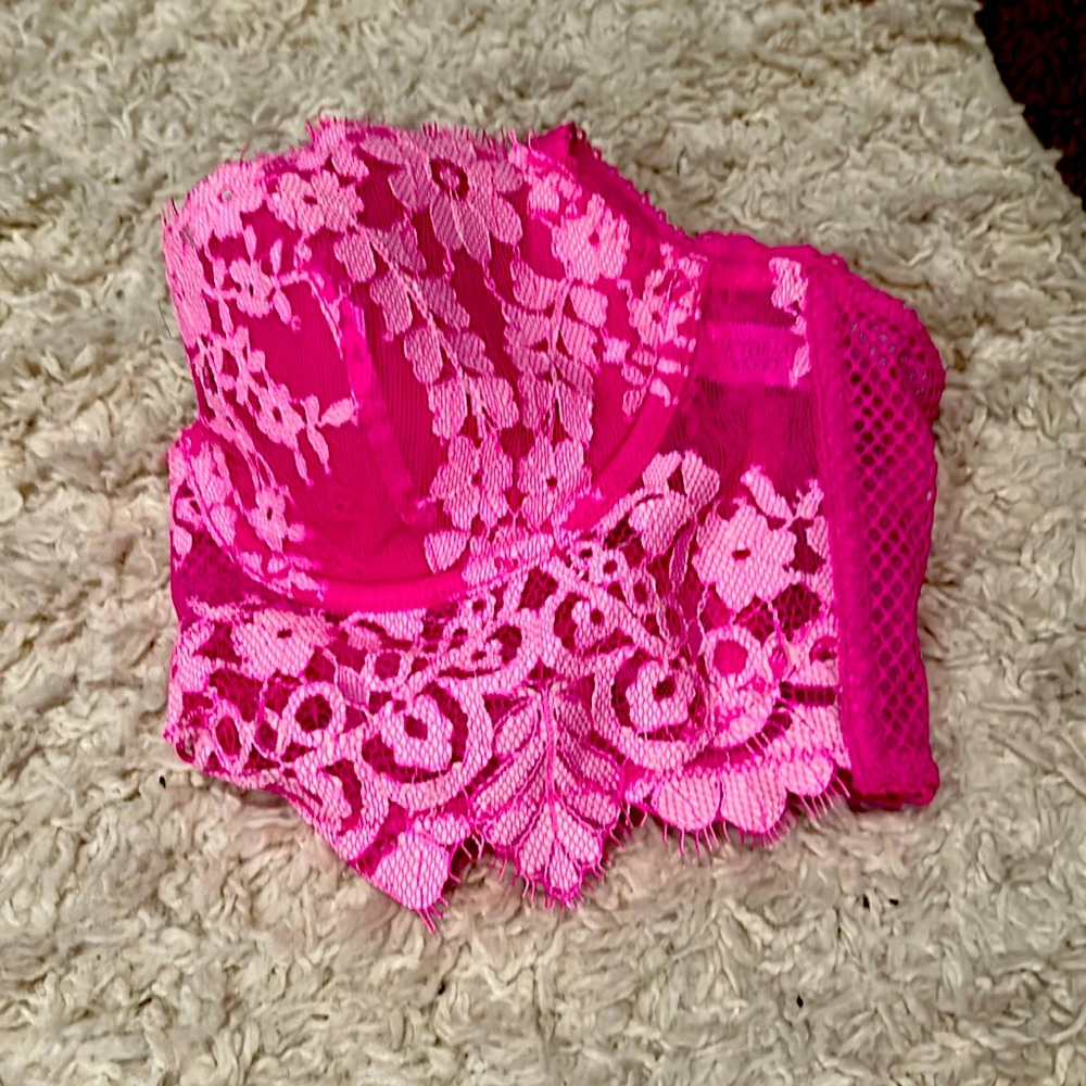 Victoria’s Secret Pink Lace Hot Pink Bra
